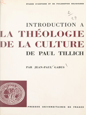 cover image of Introduction à "La théologie de la culture", de Paul Tillich